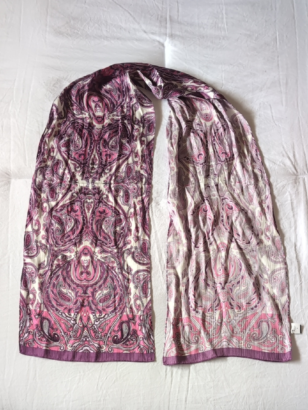 Echo Silk Purple and White Paisley Scarf
